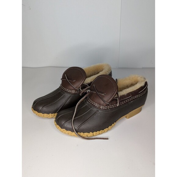 L.L.Bean Duck Boots Women's 7 N Shearling Lined Low Cut Slip-On Maine USA - Picture 4 of 14